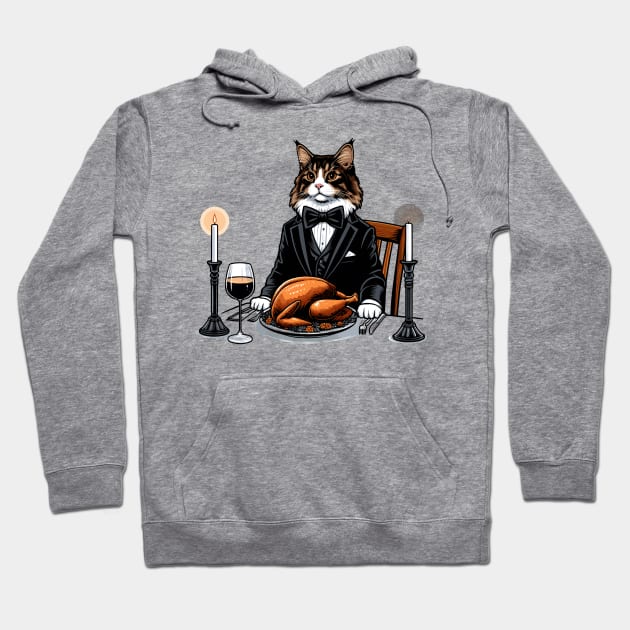 Maine Coon Thanksgiving Hoodie by Graceful Designs